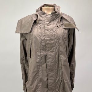 ISSEY MIYAKE Women's Rain Trench Coat Size 1 Small Beige Japanese Designer Hood